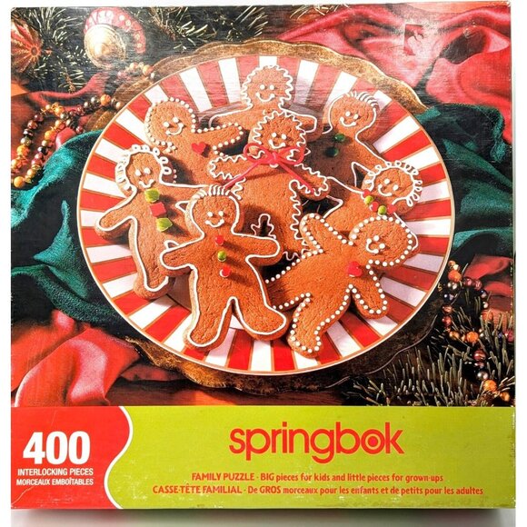 Christmas Springbok 400 Piece Puzzle, Gingerbread Goodies Complete Multi Size - Picture 1 of 2